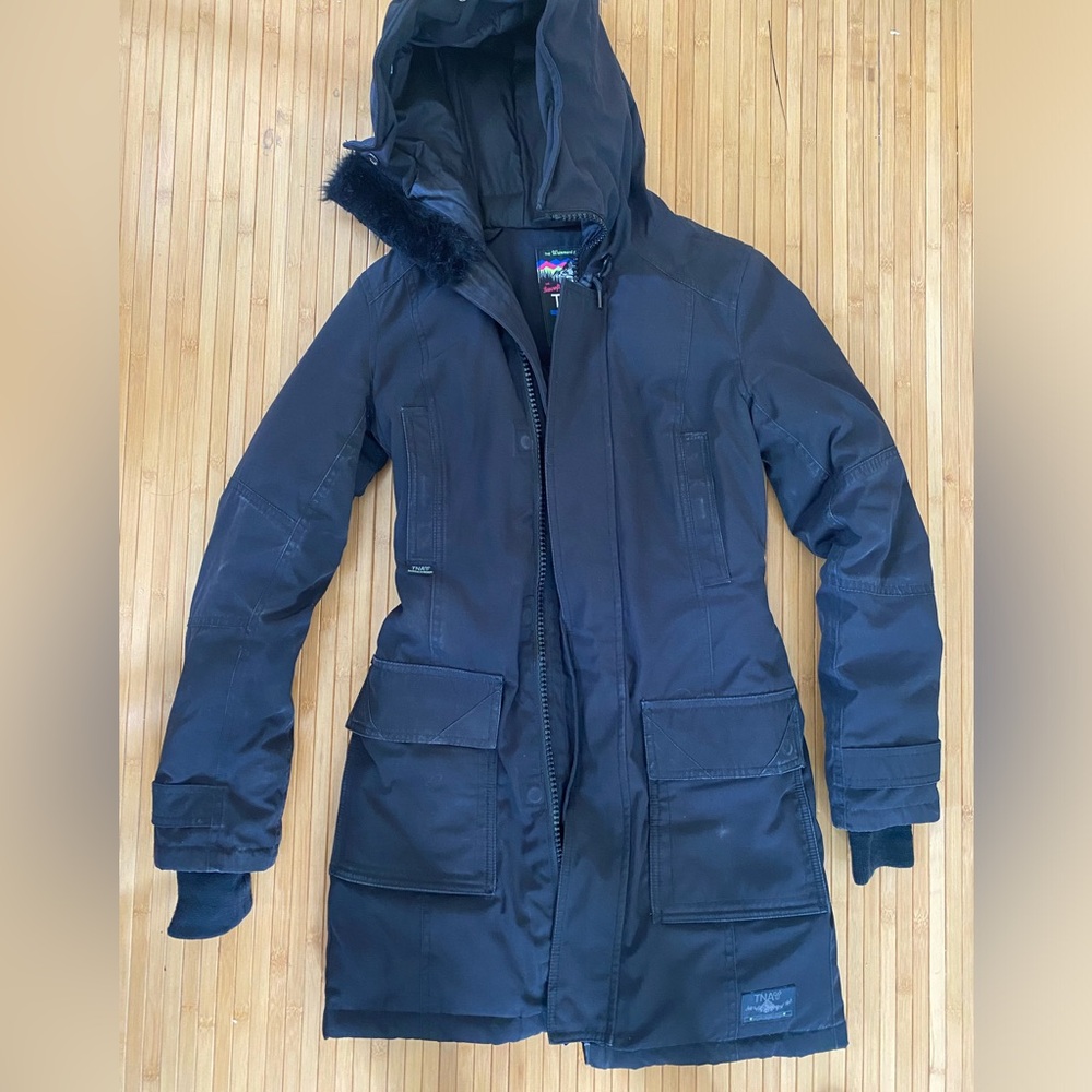 TNA Bancroft parka. Faux fur lining missing